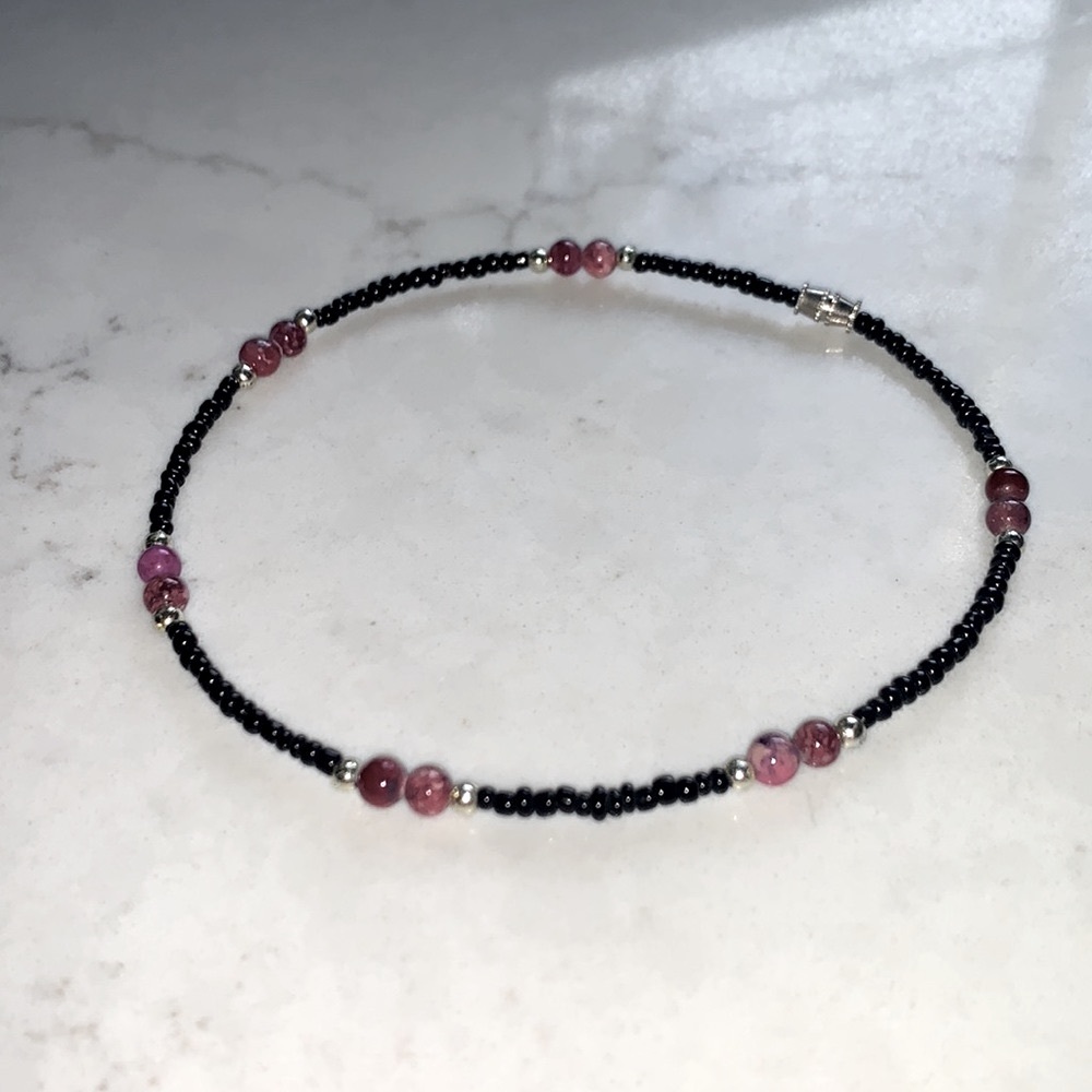 Beaded Anklet with Screw Clasp